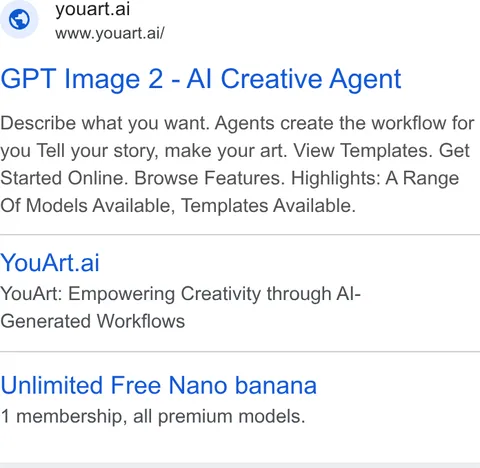 An ad YouArt is running