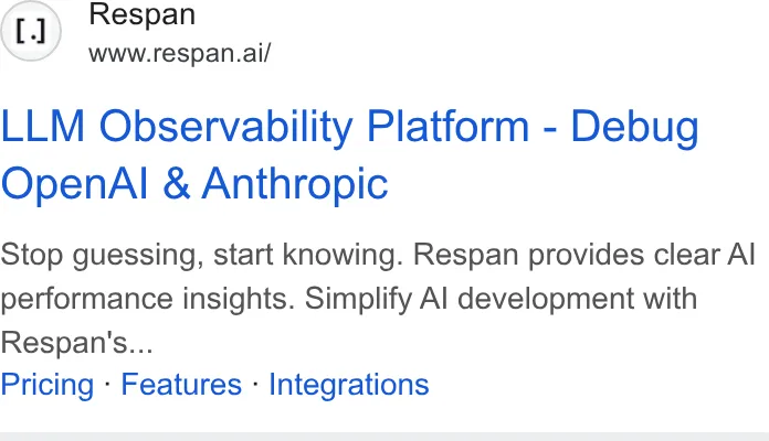 An ad Respan is running