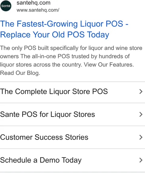 An ad Santehq is running