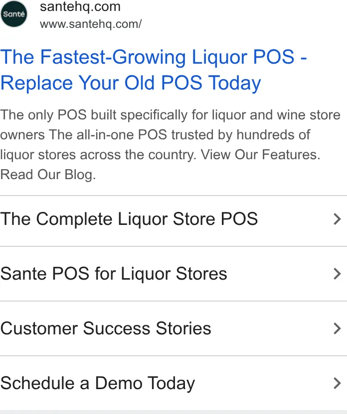 An ad Santehq is running