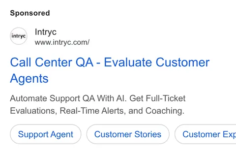 An ad Intryc is running