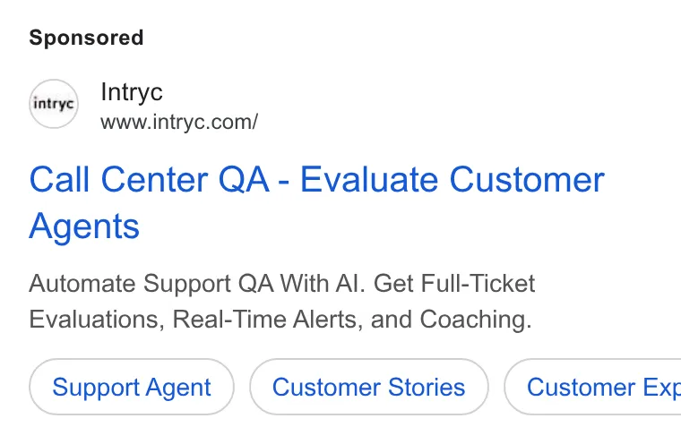 An ad Intryc is running