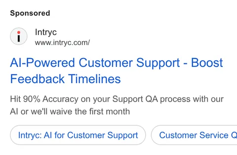 An ad Intryc is running
