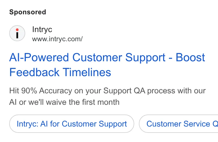 An ad Intryc is running