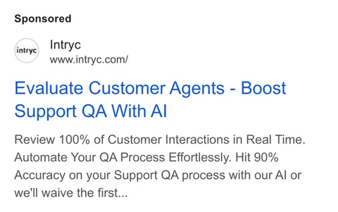 An ad Intryc is running