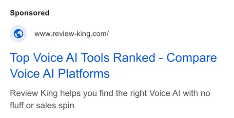 An ad OpenCall AI is running