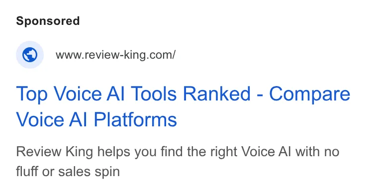 An ad OpenCall AI is running