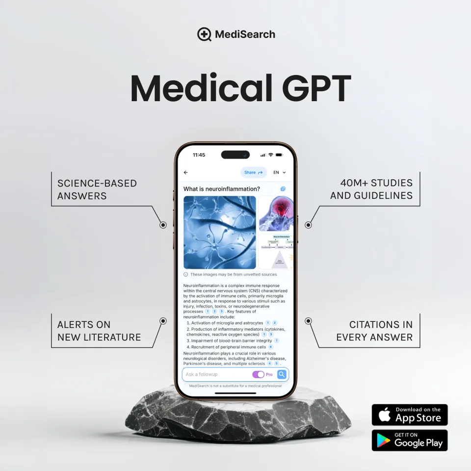 An ad MediSearch is running