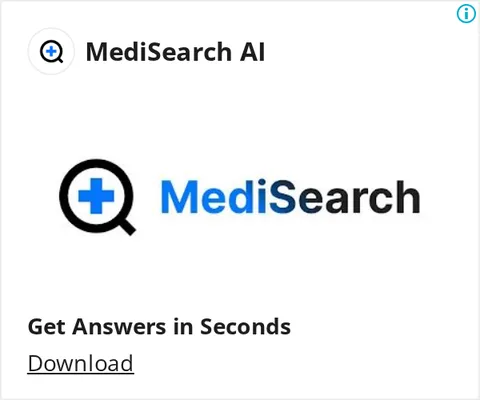 An ad MediSearch is running