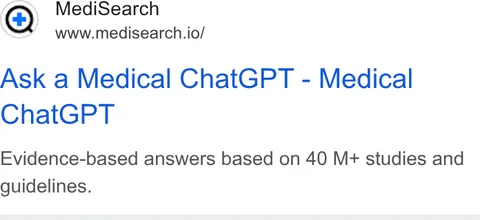 An ad MediSearch is running