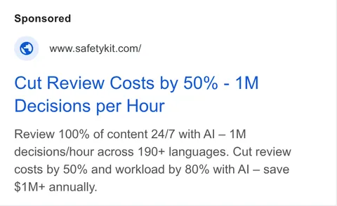 An ad SafetyKit is running