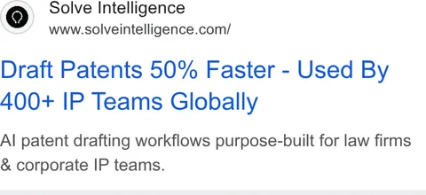 An ad Solve Intelligence is running