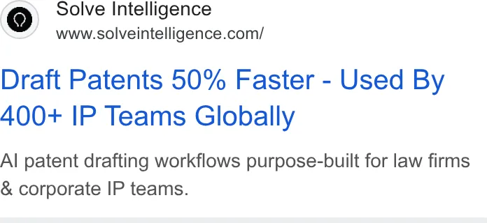 An ad Solve Intelligence is running