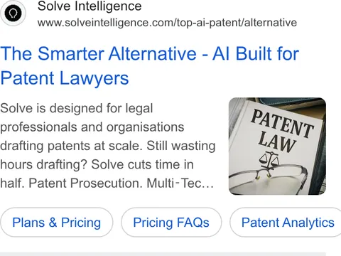 An ad Solve Intelligence is running