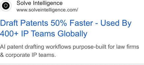 An ad Solve Intelligence is running
