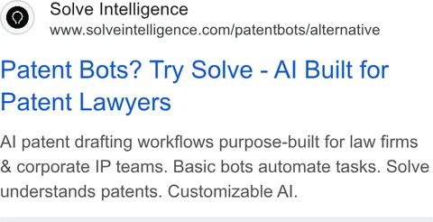 An ad Solve Intelligence is running