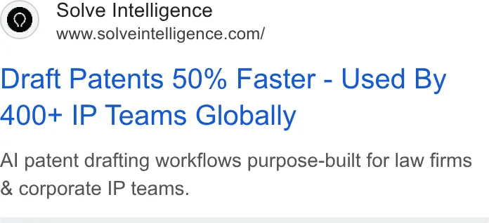 An ad Solve Intelligence is running