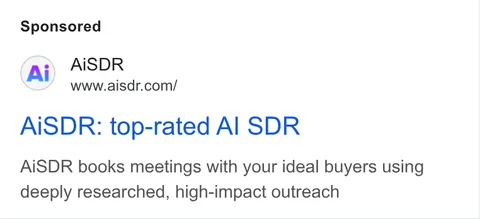 An ad AI SDR is running