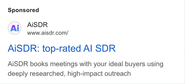 An ad AI SDR is running