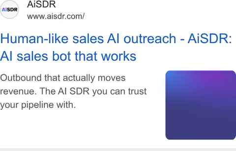 An ad AI SDR is running