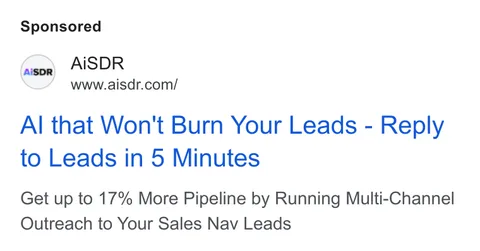 An ad AI SDR is running