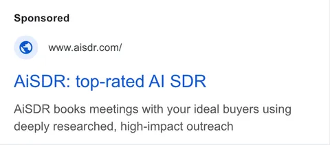 An ad AI SDR is running