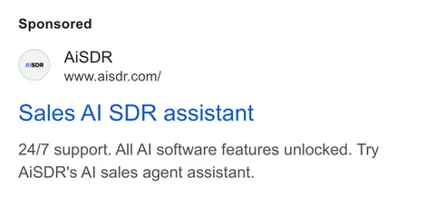 An ad AI SDR is running