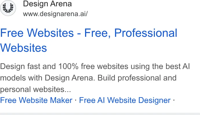 An ad Design Arena is running