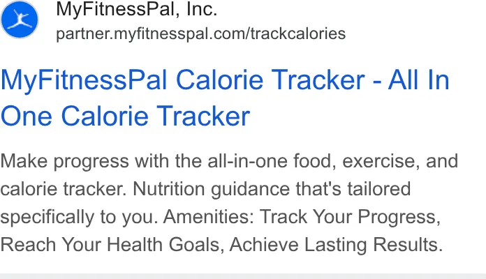An ad MyFitnessPal is running