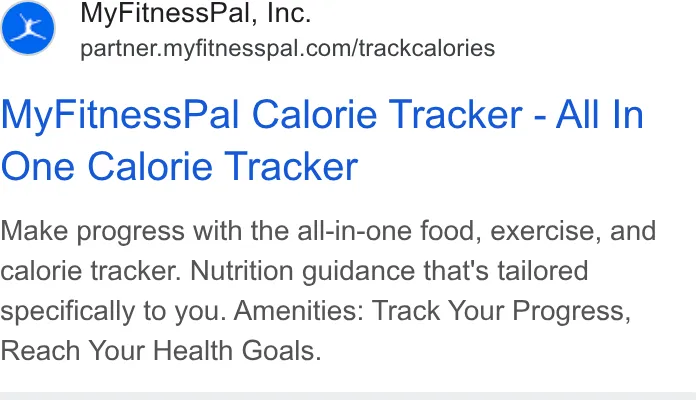 An ad MyFitnessPal is running