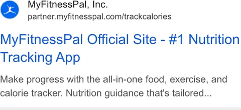An ad MyFitnessPal is running