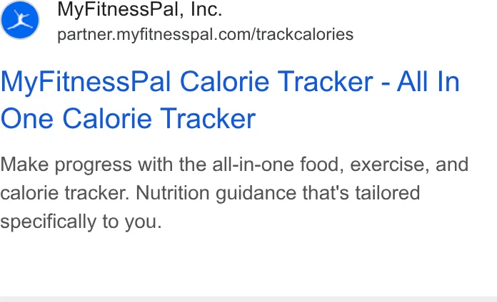 An ad MyFitnessPal is running