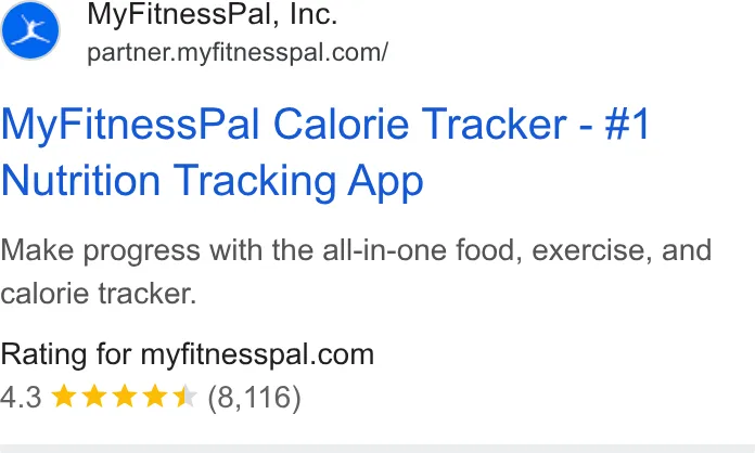 An ad MyFitnessPal is running