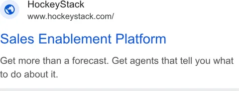 An ad HockeyStack is running