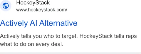 An ad HockeyStack is running