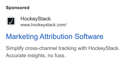 An ad HockeyStack is running