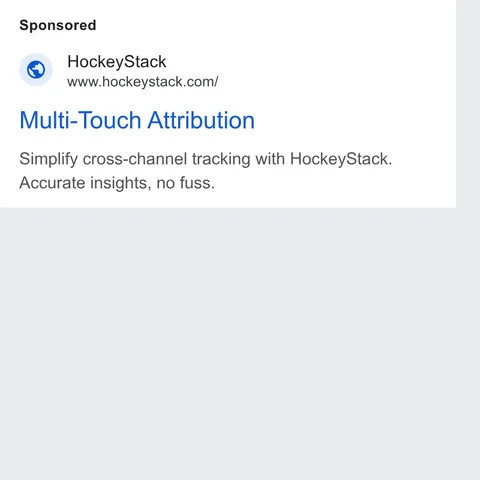 An ad HockeyStack is running