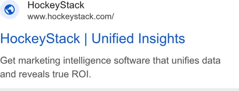 An ad HockeyStack is running