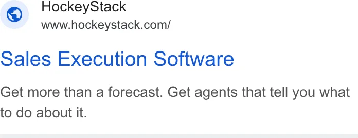 An ad HockeyStack is running