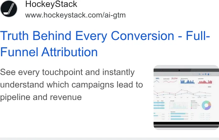 An ad HockeyStack is running