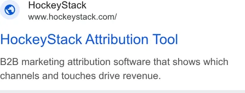 An ad HockeyStack is running