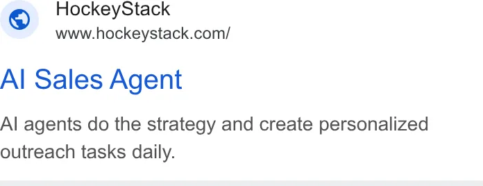 An ad HockeyStack is running