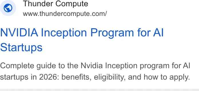 An ad Thunder Compute is running