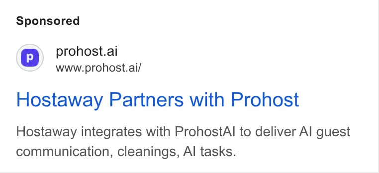 An ad Prohost is running
