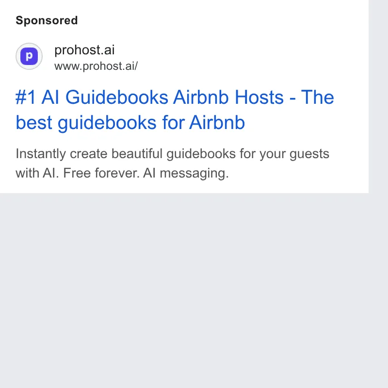 An ad Prohost is running