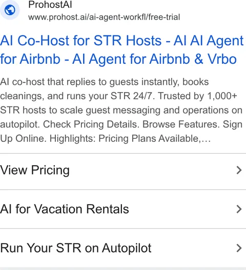 An ad Prohost is running