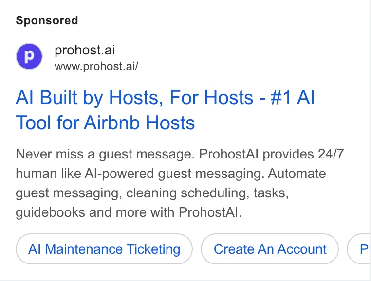 An ad Prohost is running