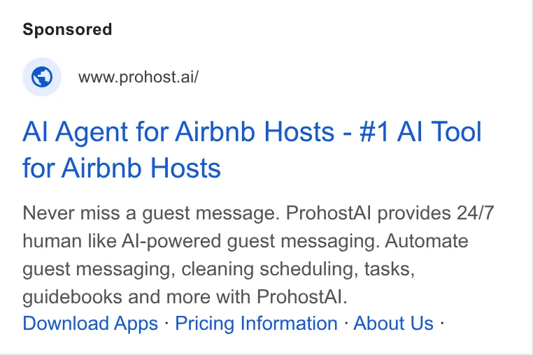 An ad Prohost is running
