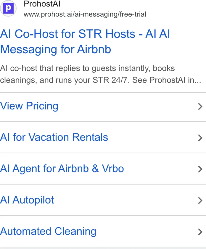 An ad Prohost is running