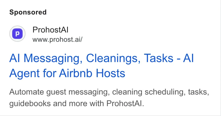 An ad Prohost is running